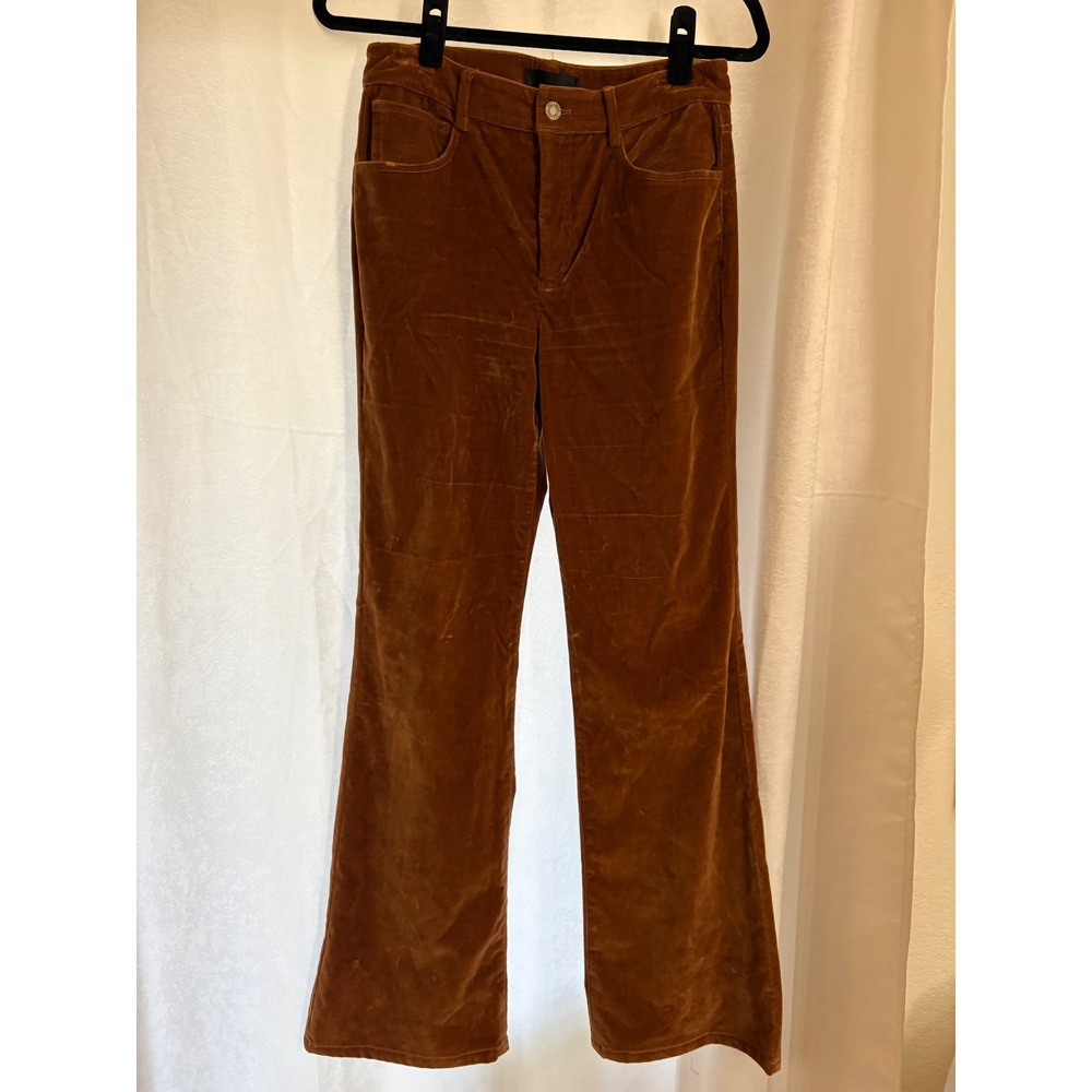 Nili Lotan Velvet Celia Pants Flare Size 4 Caramel - Picture 2 of 8